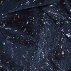 Hologram Fabric Leaf Navy