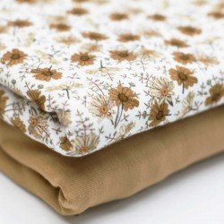 Jersey Katoen Digitale Print - Madeliefje Camel Jersey Katoen Digitale Print - Madeliefje Camel