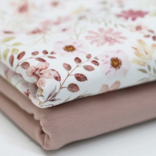 Bomuldjersey Digital Print - Pastel Blomst Bomuldjersey Digital Print - Pastel Blomst - (Bomuldjersey Digitaltryk)