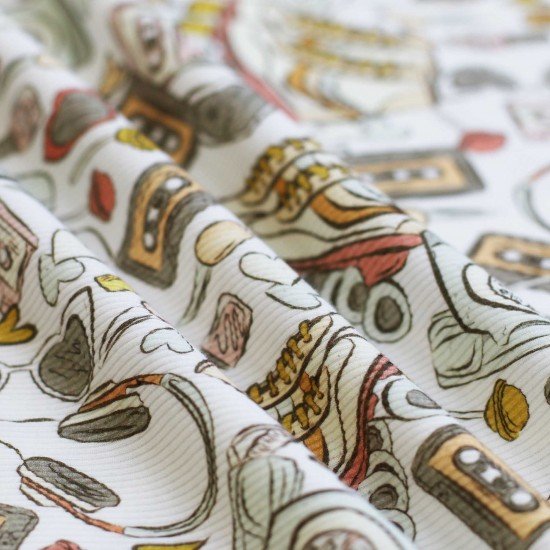 Rib Knit Jersey Fabric - Hipster Rolskates Rib Knit Jersey Fabric - Hipster Rolskates - (Jersey Fabrics)