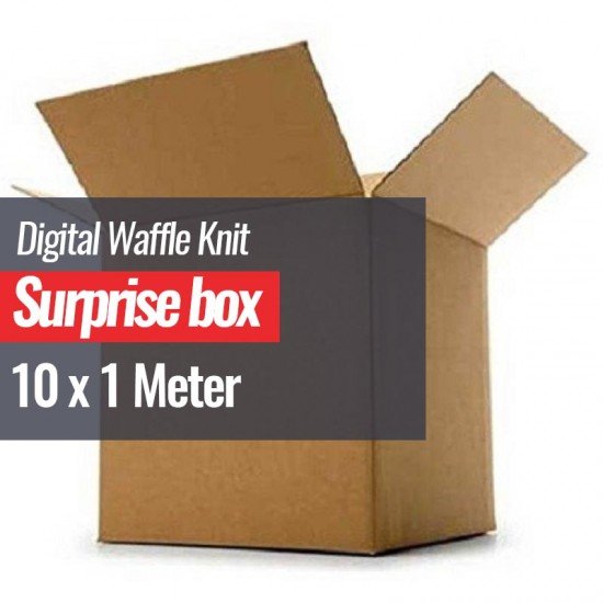 Tessuto Jersey Di Waffle Stampa Digitale Scatola a Sorpresa 10 x 1 Metro - (Outlet Del Tessuto)