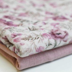 Baumwoll Musselin Stoff Digital - Botanische Mohnblumen Baumwoll Musselin Stoff Digital - Botanische Mohnblumen