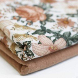 Baumwoll Musselin Stoff Digital - Englischer Garten Creme Baumwoll Musselin Stoff Digital - Englischer Garten Creme