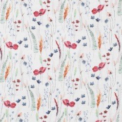Double Gauze Fabric Digital Print - Field Poppy