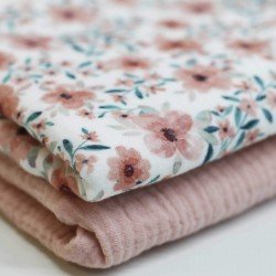 Baumwoll Musselin Stoff Digital - Quitte Frühlingsblüte Baumwoll Musselin Stoff Digital - Quitte Frühlingsblüte