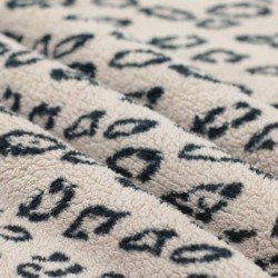 Leopard Teddy Fabric Light Beige