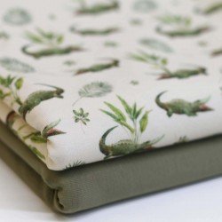 Jersey Katoen Digitale Print - Krokodil Licht Beige Jersey Katoen Digitale Print - Krokodil Licht Beige