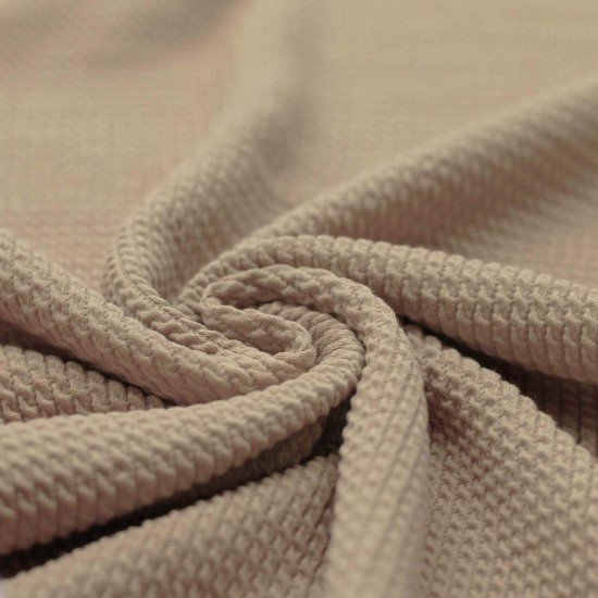 Tissu Jersey Torsadé Mini Beige Foncé - (Tissus Jersey)