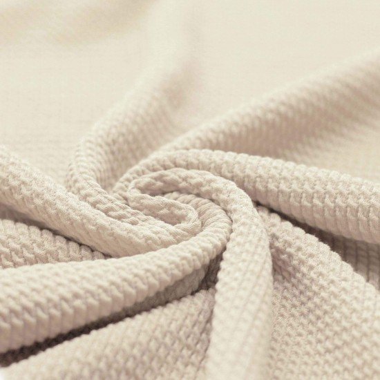 Mini Cable Jersey Fabric Natural Beige  - (Jersey Fabrics)