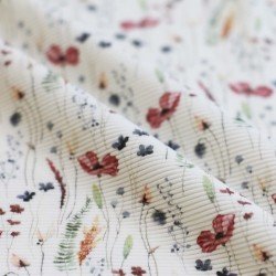 Ottoman Rib Jersey Fabric - Field Poppy
