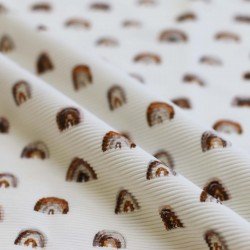 Ottoman Rib Jersey Fabric - Mini Rainbow Light Brown