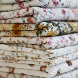 Ottoman Rib Jersey Stof - Botanische Bladeren Ottoman Rib Jersey Stof - Botanische Bladeren