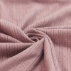 Pointelle Cotton Jersey Fabric (Stripes) Old Pink