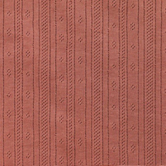 Pointelle Cotton Jersey Fabric (Stripes) Clay Pink