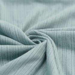 Pointelle Cotton Jersey Fabric (Stripes) Sea Green