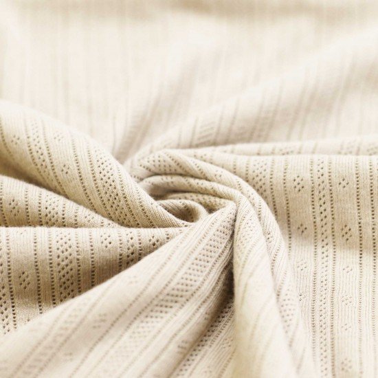Tessuto A Maglia Pointoille (Strisce) Beige Naturel - (Jersey Tessuti)