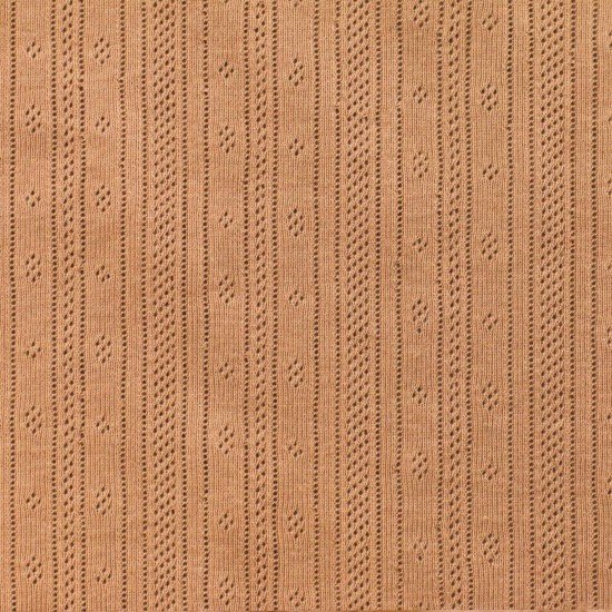 Pointelle Cotton Jersey Fabric (Stripes) Peach - (Jersey Fabrics)