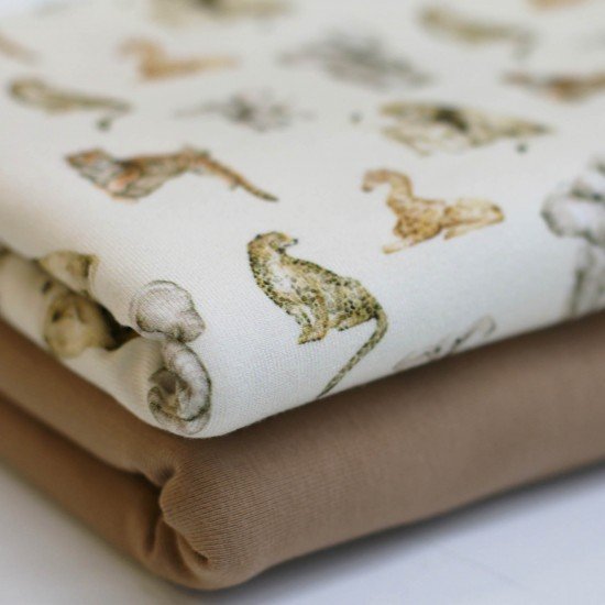 Baumwolljersey Digital - Tiere Naturel Beige Baumwolljersey Digital - Tiere Naturel Beige - (Baumwolljersey Digitaldruck)