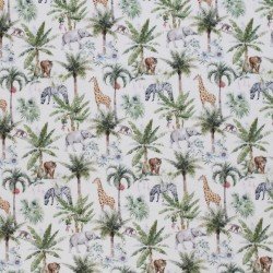 Jersey Cotton Fabric Digital Print - Safari Park Natural Beige 