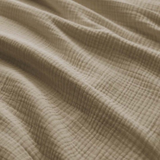 Tissu Gaze De Coton Épais (Triple Layer) Beige Foncé - (Tissus Deco)