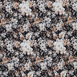 Jersey Cotton Fabric Digital Print - Blooming Branches Cacao