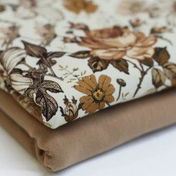 Jersey Katoen Digitale Print - Engelse Tuin Cacao Jersey Katoen Digitale Print - Engelse Tuin Cacao