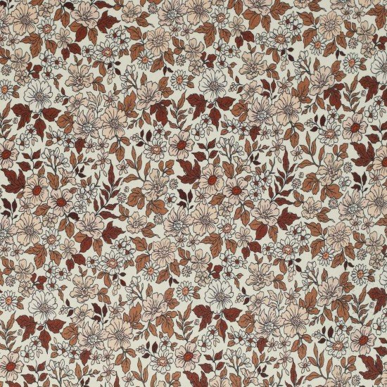 Jersey Coton Impression Numérique - Vintage Floral Cacao Jersey Coton Impression Numérique - Vintage Floral Cacao - (Jersey Coton Impression Numérique)