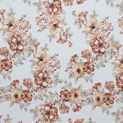 Jersey Cotton Fabric Digital Print - French Flower Cacao