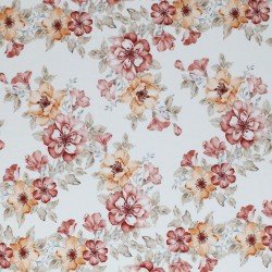 Jersey Cotton Fabric Digital Print - French Flower Clay Pink