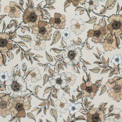 Cotton Poplin Digital Print - Rural Flower Beige