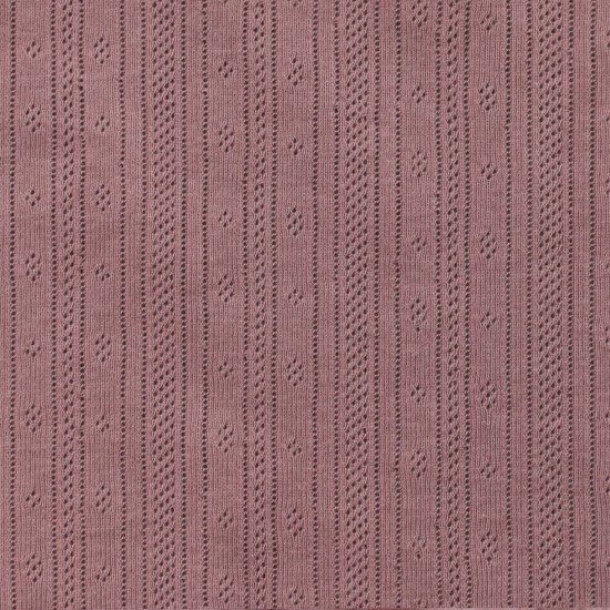 Pointelle Cotton Jersey Fabric (Stripes) Old Mauve