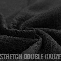 Stretch Double Gauze Fabric Black