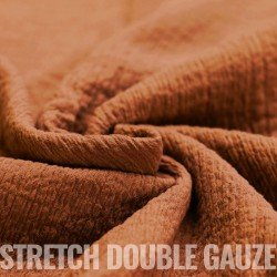 Stretch Double Gauze Fabric Cognac