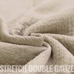 Stretch Double Gauze Fabric Dark Beige
