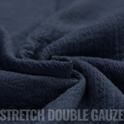 Stretch Double Gauze Fabric Navy