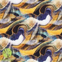 Digital Print Bamboo Jersey - Acrylic Pouring