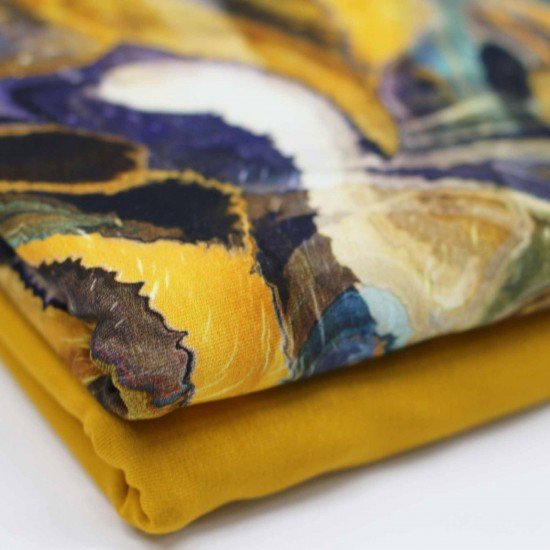 Digital Print Bamboo Jersey - Acrylic Pouring