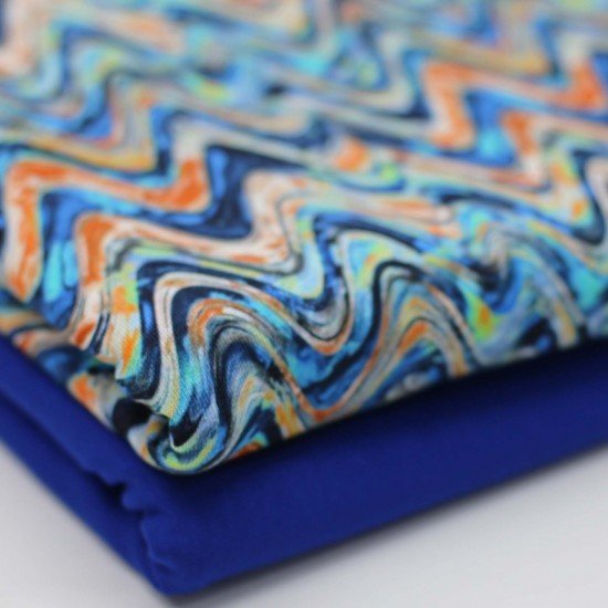 Tessuto Jersey Di Bambù Digitale - Onde Geometriche Tessuto Jersey Di Bambù Digitale - Onde Geometriche - (Tessuto Jersey Stampato)