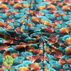 Digitale Print Bamboe Jersey - Ginkgo Blad Digitale Print Bamboe Jersey - Ginkgo Blad