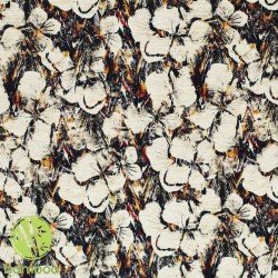 Digital Print Bamboo Jersey - Sepia Flower