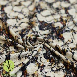 Digitale Print Bamboe Jersey - Sepiabloem Digitale Print Bamboe Jersey - Sepiabloem