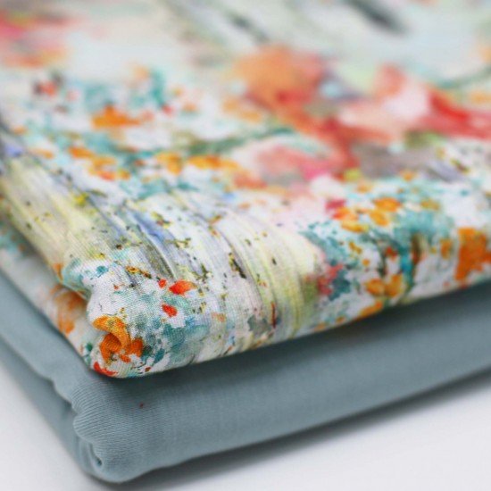Digital Print Bamboo Jersey - Trees Painting Digital Print Bamboo Jersey - Trees Painting