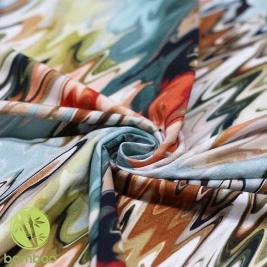 Tessuto Jersey Di Bambù Digitale - Arte L'acquerello - (Tessuto Jersey Stampato)