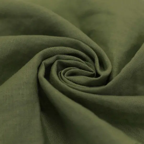 Tissu De Lin Fin Armée Verte Tissu De Lin Fin Armée Verte - (Tissus Deco)