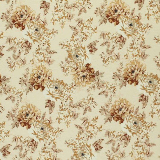 Jersey Cotton Fabric Digital Print - Artistic Flower Beige  - (Jersey Cotton Fabric Digital Print)