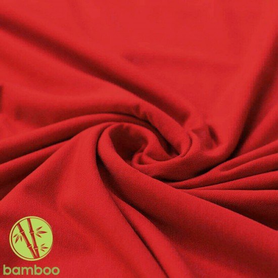 Tessuto Jersey Di Bambù Rosso Scuro - (Jersey Tessuti)