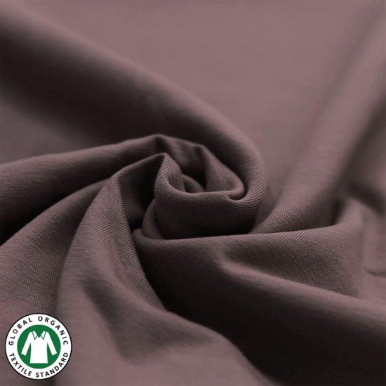 Tessuto Bio Jersey Di Cotone Organico (Gots) Malva Scuro - (Jersey Tessuti)