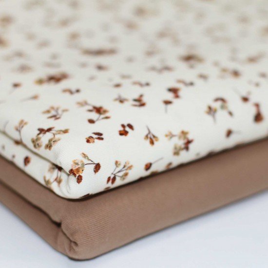 Baumwolljersey Digital - Schönheit Blume Beige - (Baumwolljersey Digitaldruck)
