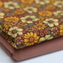 Jersey Cotton Fabric Digital Print - Earthy Flowers