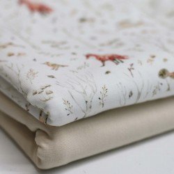 Jersey Cotton Fabric Digital Print - Winter Woodland